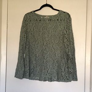 Lauren Conrad Rose Lace long sleeve blouse